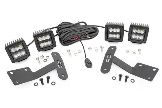 LED Light Kit | Ditch Mount | Dual 2" Black Pairs | Spot | Toyota Tundra (14-21)