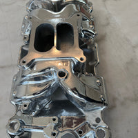 Polished Small Block Chevy Dual Plane Air Gap Aluminum Intake Manifold